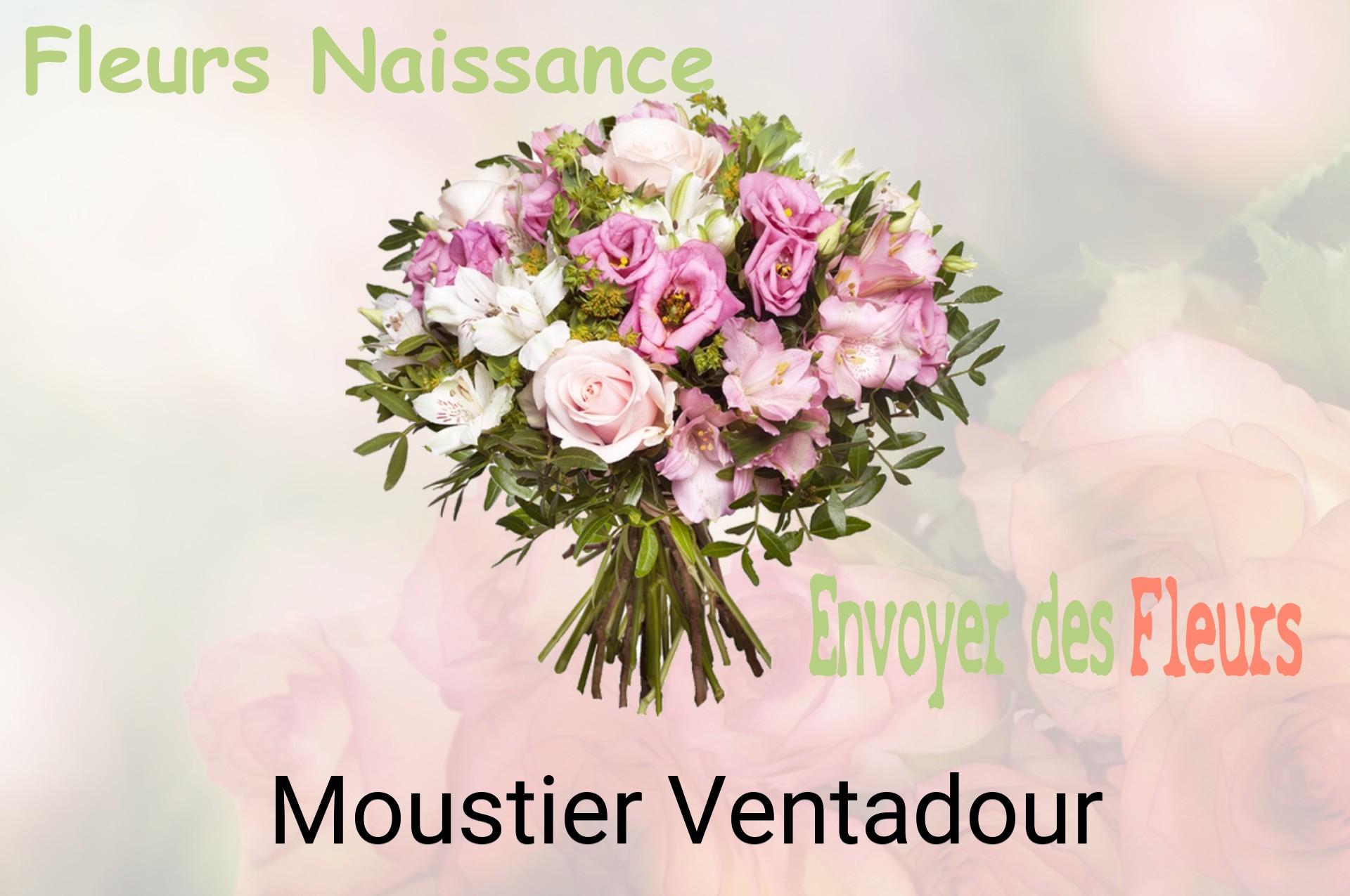Bouquet de fleurs de naissance livré à Moustier-Ventadour