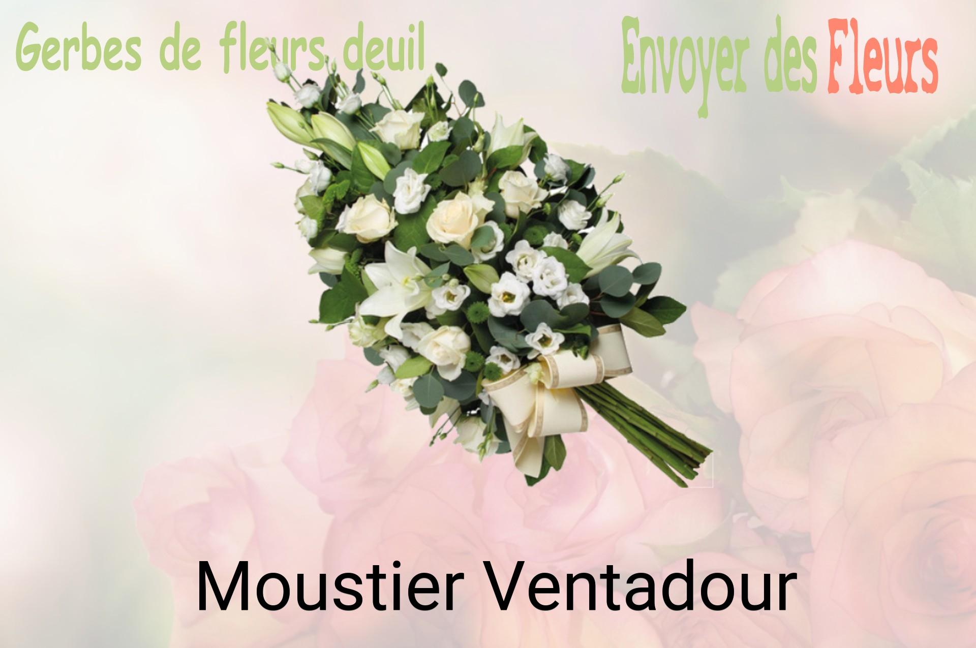 Gerbe de fleurs de deuil livrée à Moustier-Ventadour
